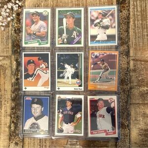 ✨Vintage Baseball Card Lot – Nolan Ryan, Roger Clemens, Jose Canseco (9 Cards)✨